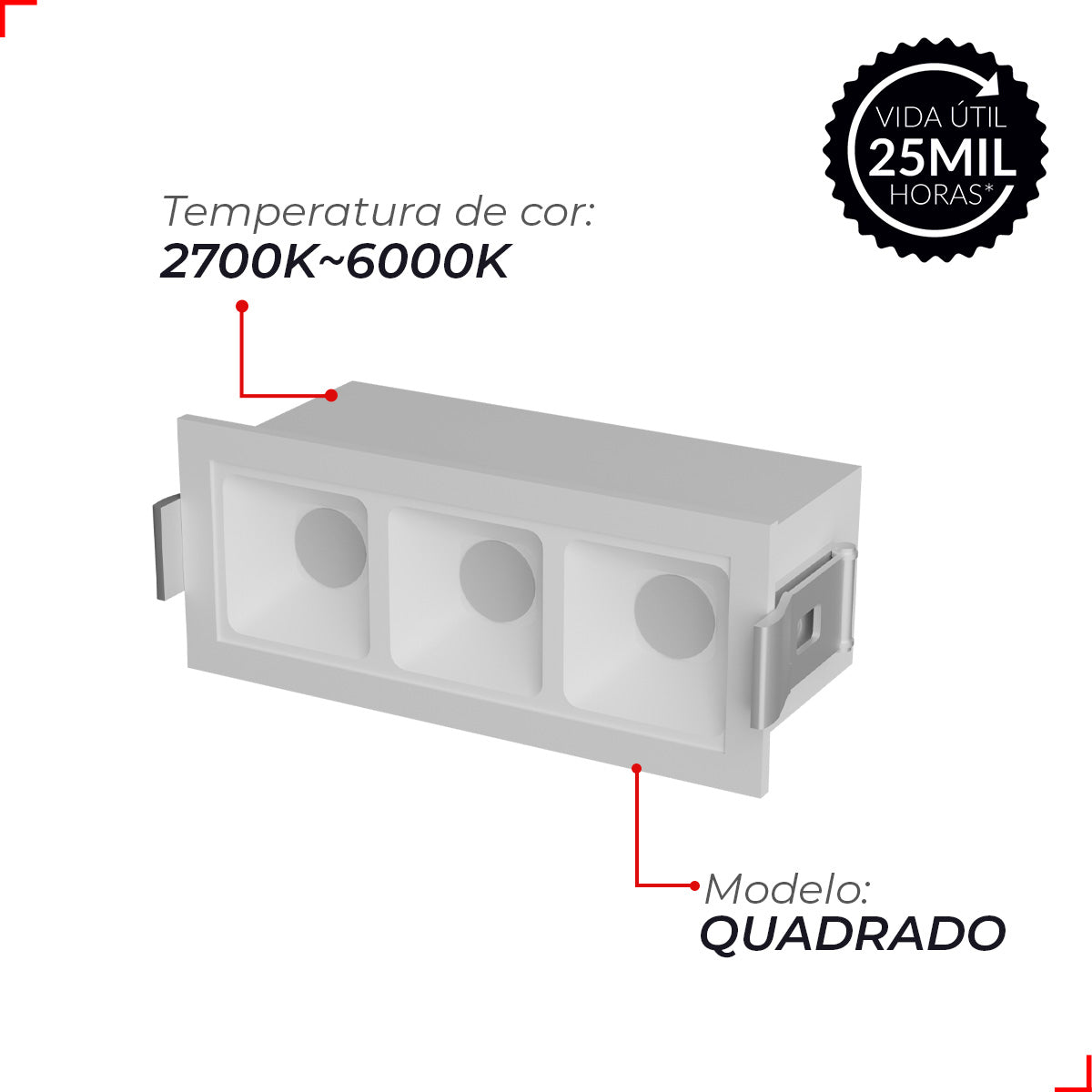 Spot Led Dots 6w 2700k/6500k Embutir Branco Deluxe