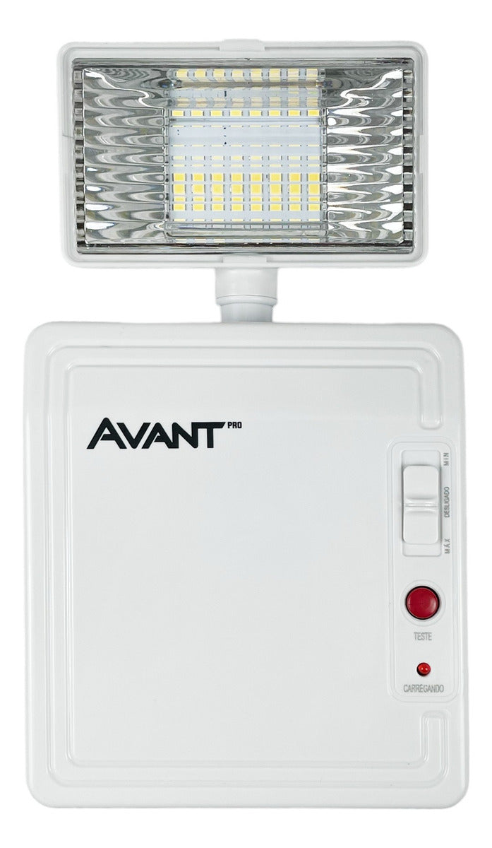 Luminaria Led Emergencia Bloco 2w 6000K Branco Frio Bivolt Branco Avant