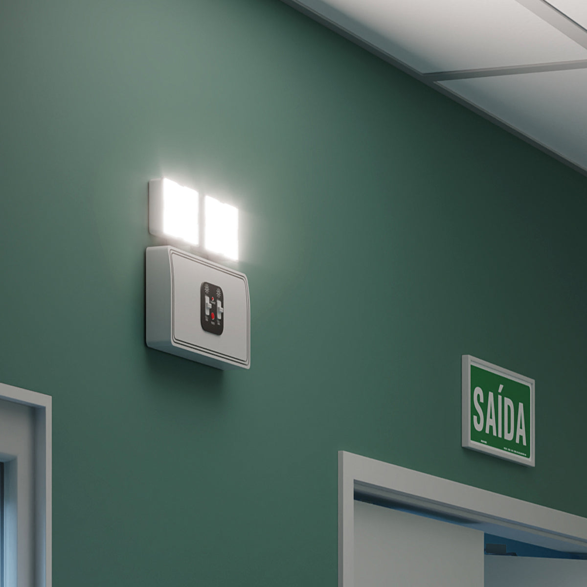 Luminaria Led Emergencia Bloco 2w 6000K Branco Frio Bivolt Preto Avant