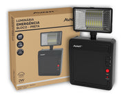 Luminaria Led Emergencia Bloco 2w 6000K Branco Frio Bivolt Preto Avant