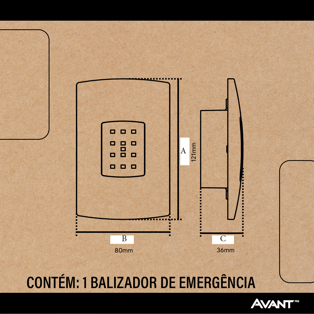 Luminaria Led Emergencia Balizador 1w 6000K Branco Frio Bivolt Branco Avant