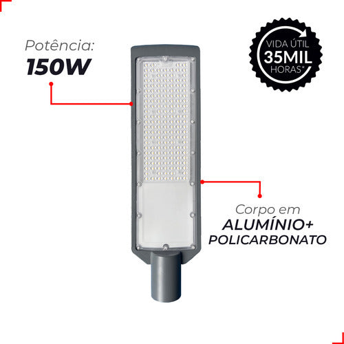 Luminária Led Poste Detroit 150w 6500k Branco Frio IP66 Bivolt Alut