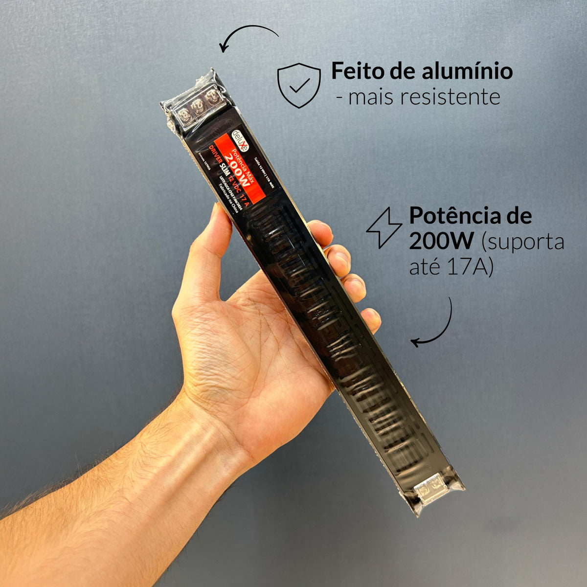 Fonte driver Slim 200w 17a 12v 127v Ip20 Cod: 994125479 Deluxe By Avant