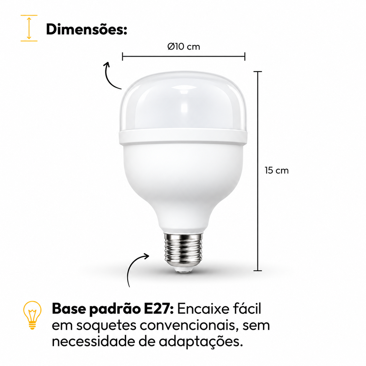 Lâmpada Led Bulbo Hp 70w 6500k Branco Frio Bivolt E27 Alut