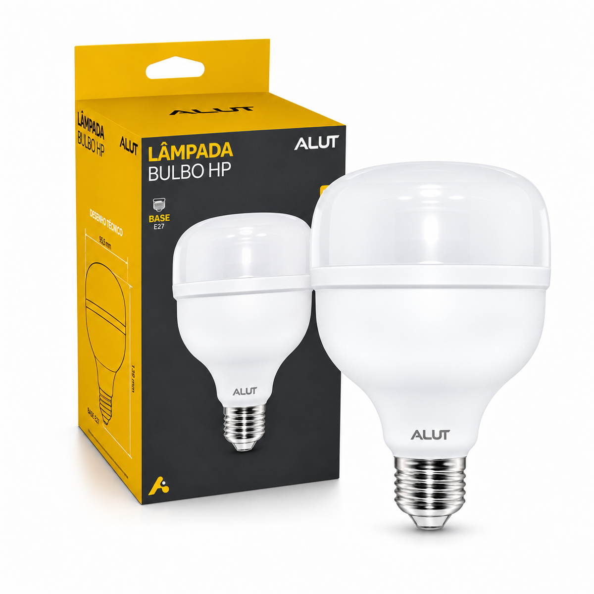 Lâmpada Led Bulbo Hp 100w 6500k Branco Frio E27 Bivolt Alut