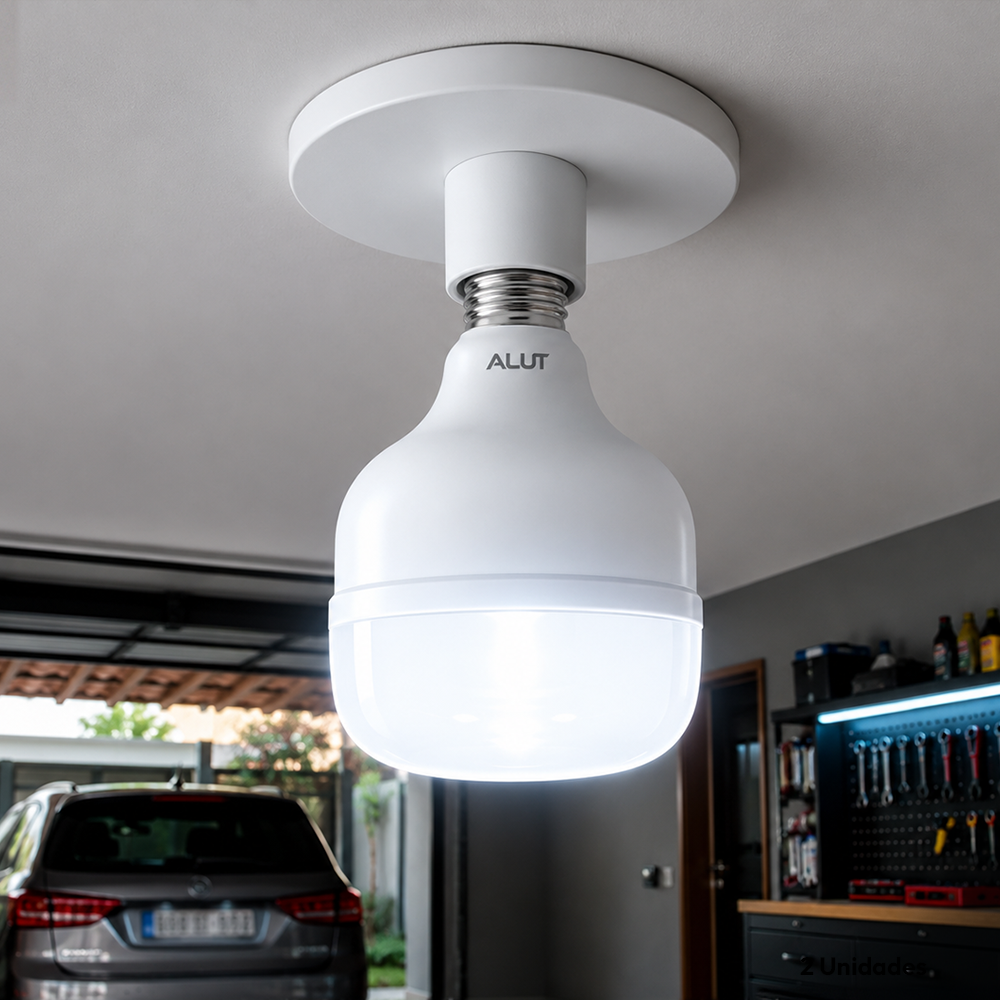 Lâmpada Led Bulbo Hp 100w 6500k Branco Frio E27 Bivolt Alut