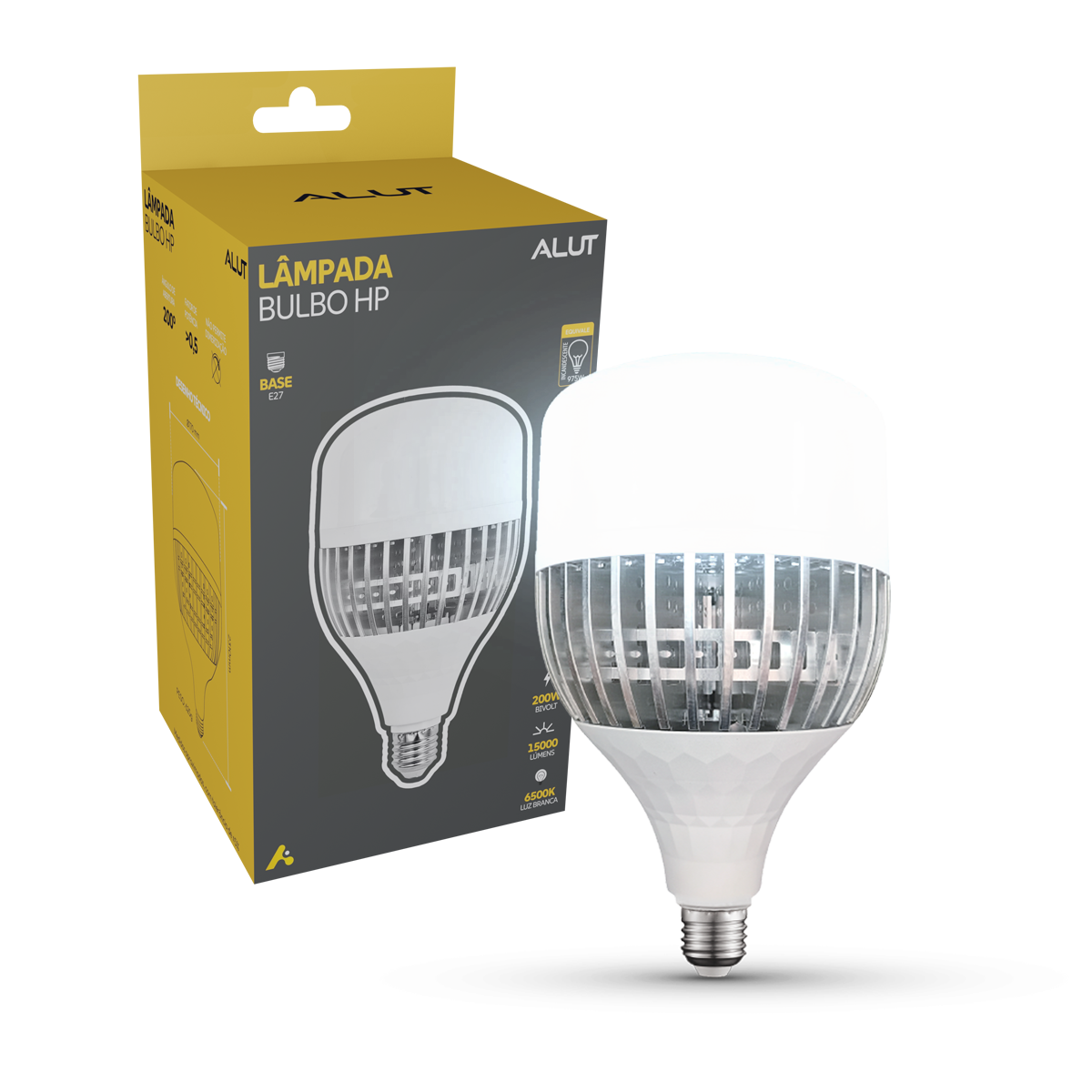 Lâmpada Led Bulbo Hp 200w 6500k Branco Frio Bivolt E27 Alut By Avant