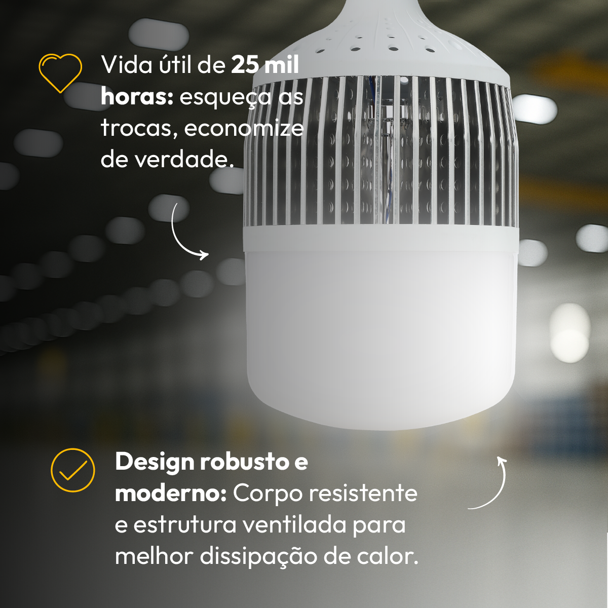 Lâmpada Led Bulbo Hp 300w 6500k Branco Frio Bivolt E40 Alut