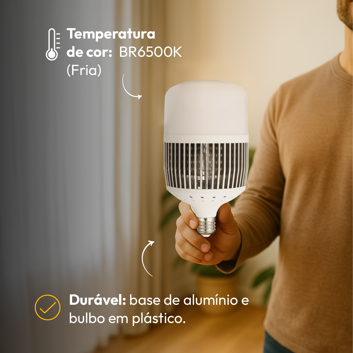 Lâmpada Led Bulbo Hp 300w 6500k Branco Frio Bivolt E40 Alut
