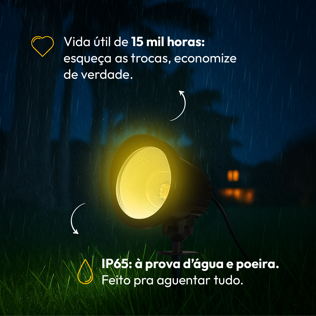 Luminária Espeto de Jardim Led 7W 3000K a prova d'água Alut