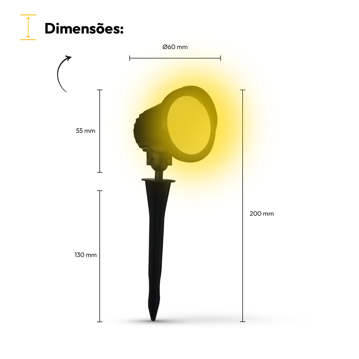 Luminária Espeto de Jardim Led 7W 3000K a prova d'água Alut