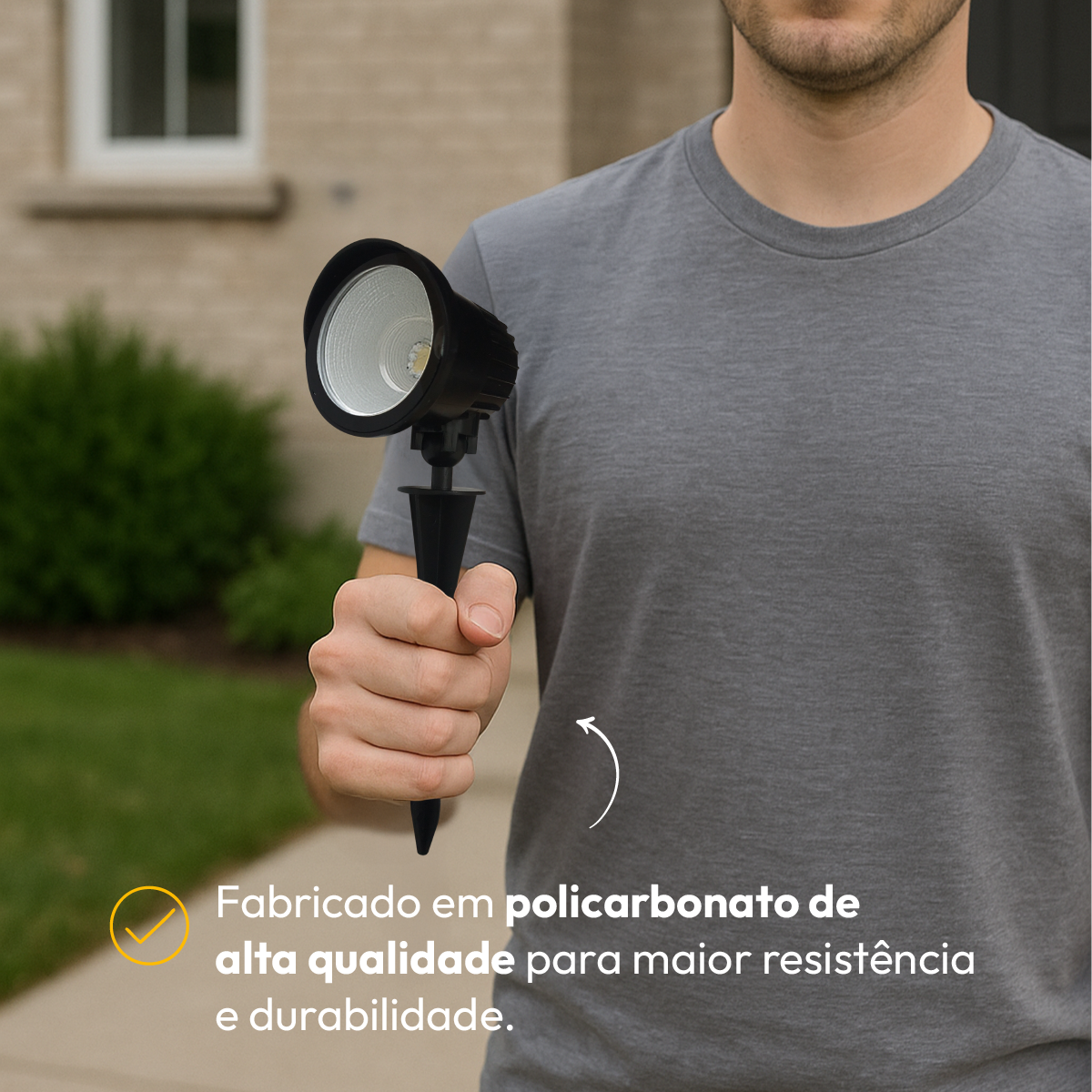 Luminária Led Espeto de Jardim 7W 6500k Branco Frio a prova d'água Alut