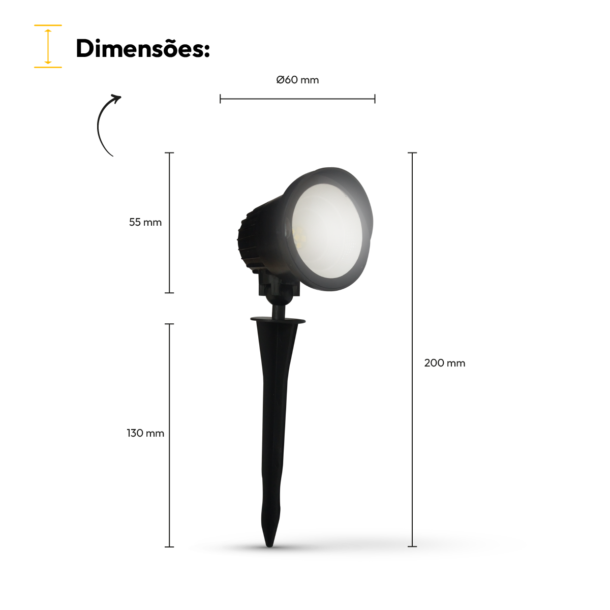 Luminária Led Espeto de Jardim 7W 6500k Branco Frio a prova d'água Alut