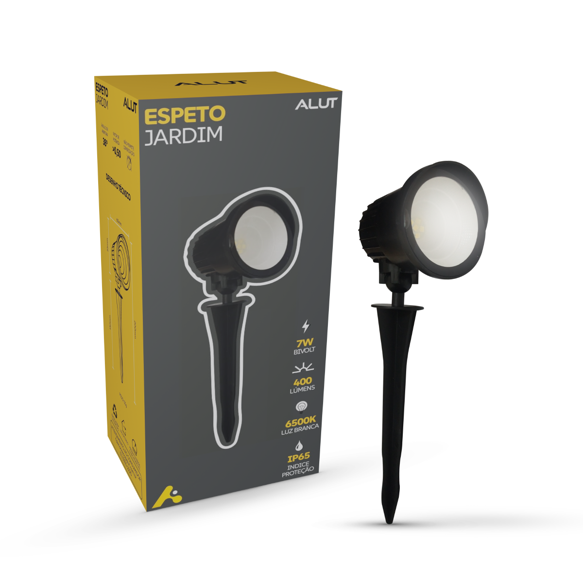 Luminária Led Espeto de Jardim 7W 6500k Branco Frio a prova d'água Alut By Avant
