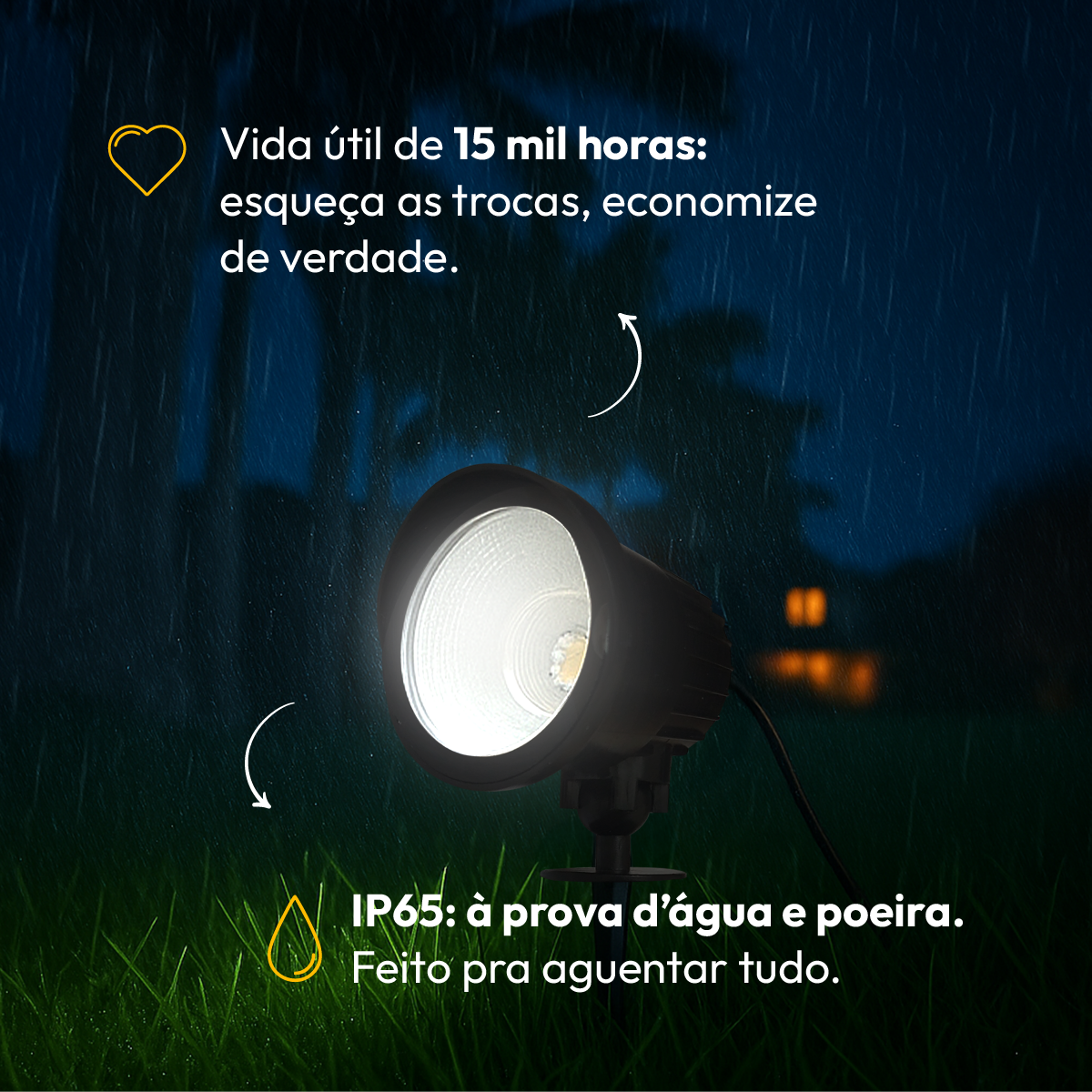 Luminária Led Espeto de Jardim 7W 6500k Branco Frio a prova d'água Alut