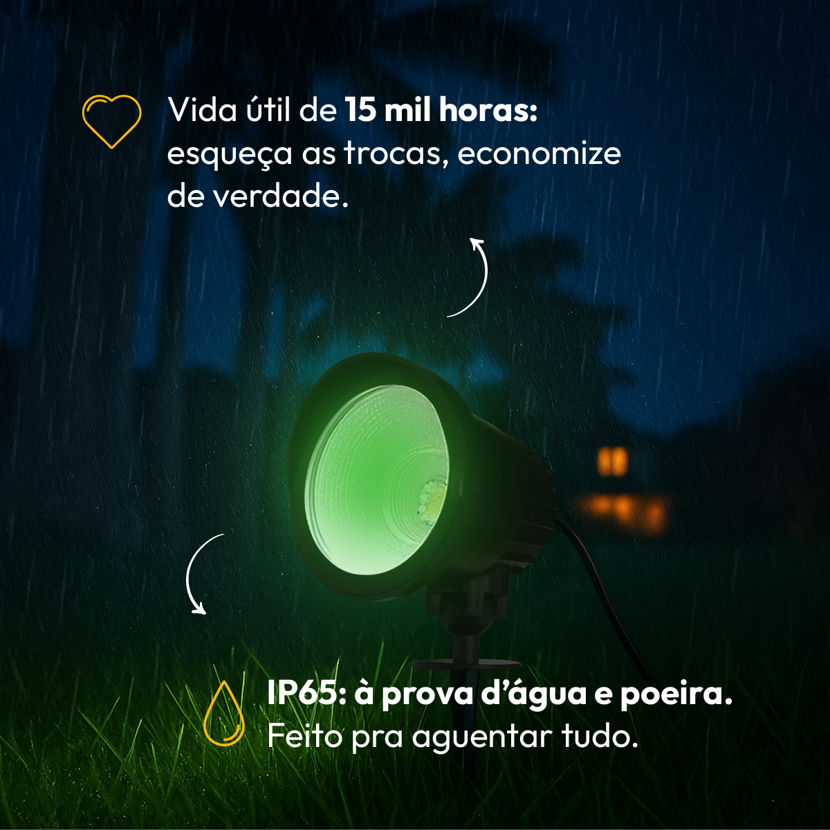 Luminaria Led Espeto de Jardim 7W Verde a prova d'água Alut By Avant