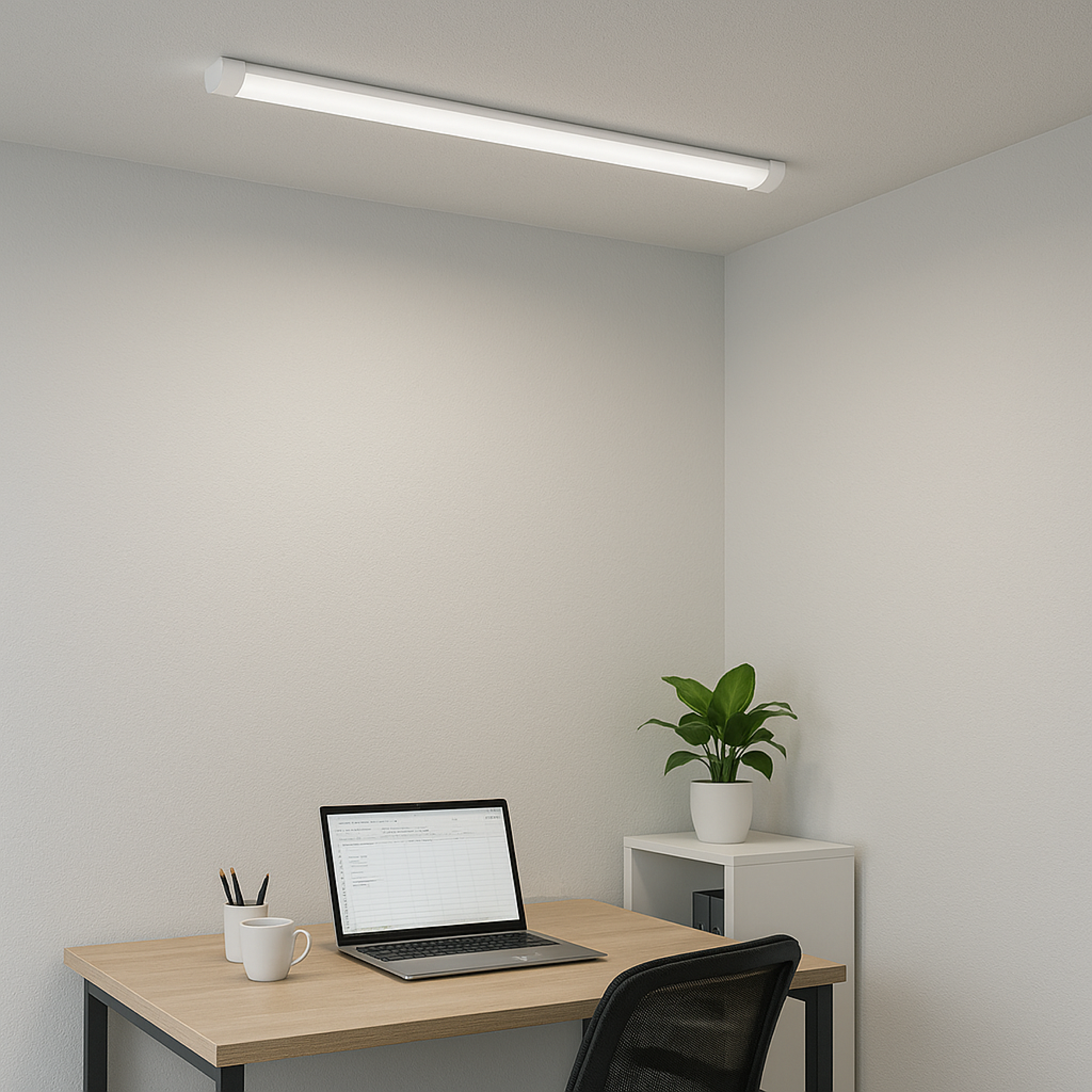 Luminária de Teto Linear 20w 6500K Branco Frio Bivolt IP20 Branco Alut