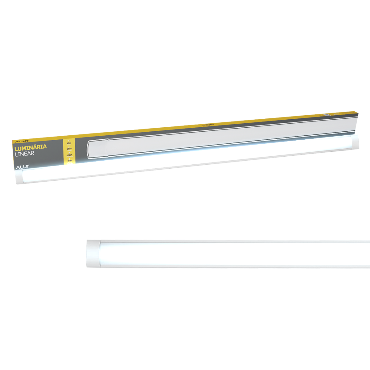 Luminária de Teto Linear 40w 6500K Branco Frio Bivolt Ip20 Branco Alut By Avant