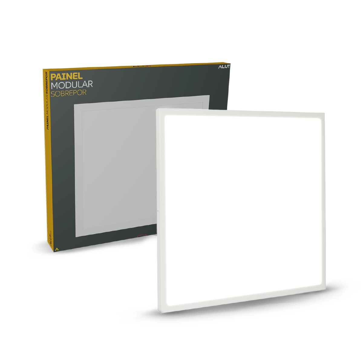 Painel Led Plafon Easy 50w 6500k Branco Frio Bivolt sobrepor Quadrado Alut