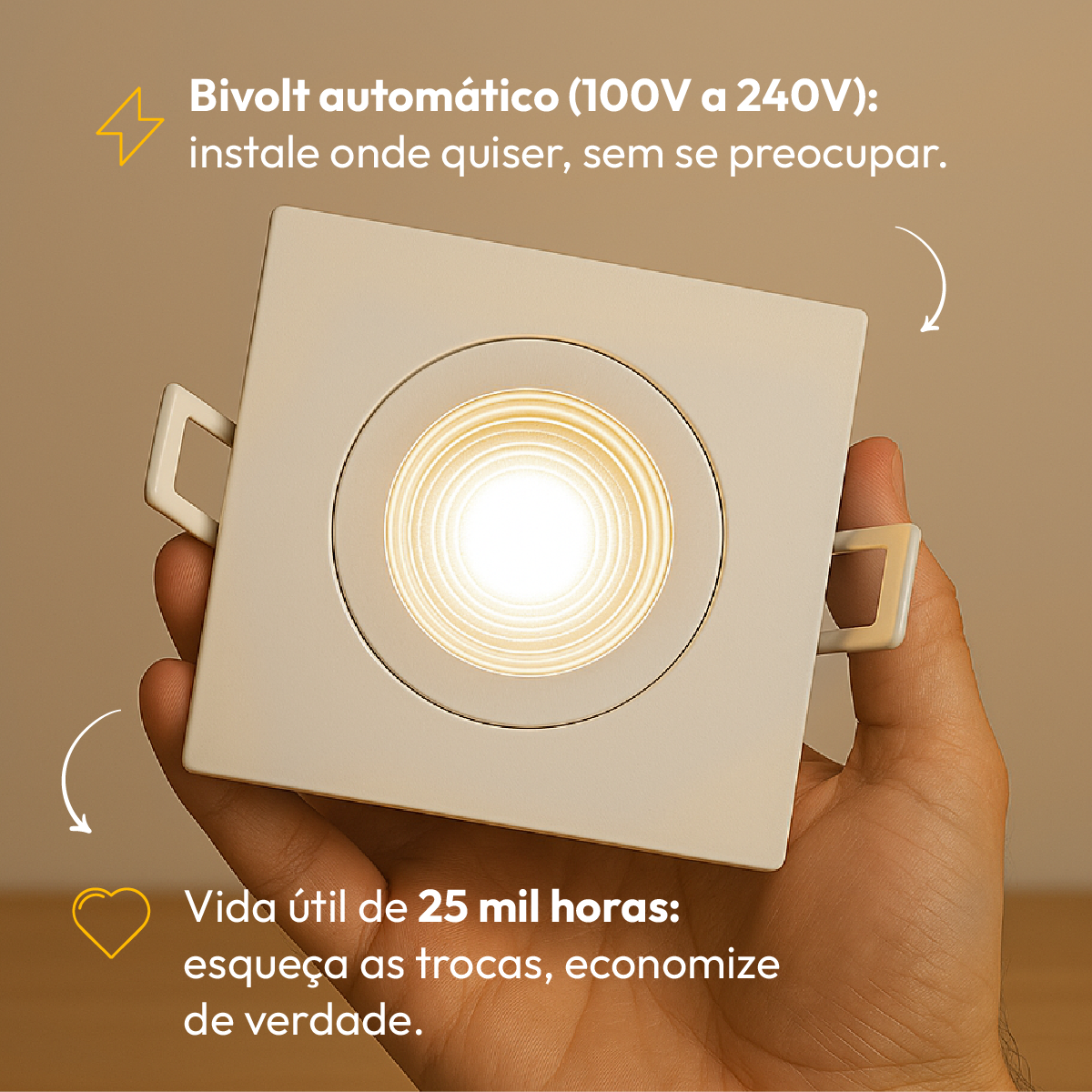 Kit 10 Spot Led Easy 7w 4000k Bivolt Embutir Quadrado Alut