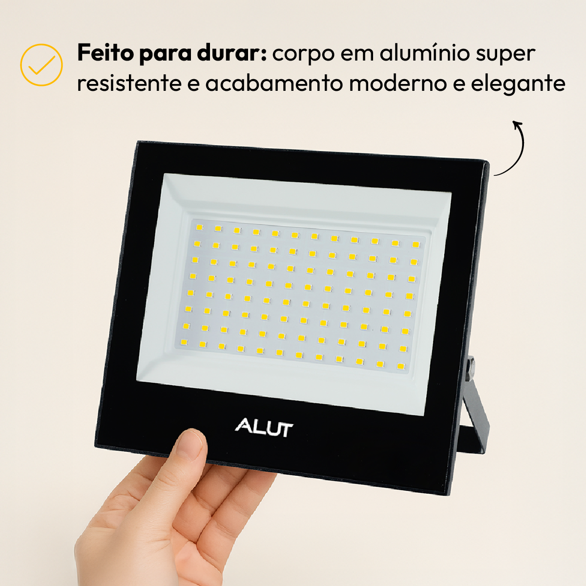 Refletor Led Slim 100w Branco Frio 6500k Bivolt IP65 Alut