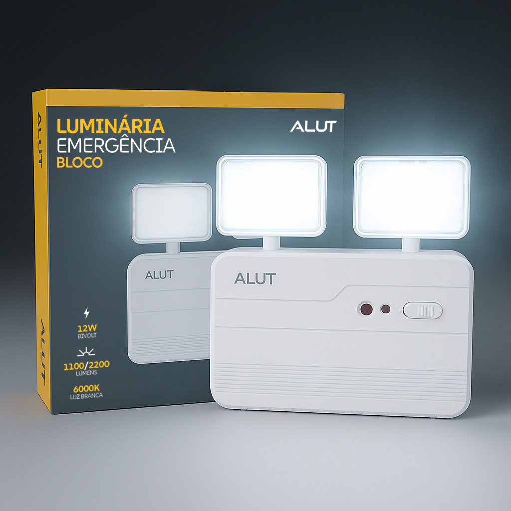 Luz Led Emergência Bloco Safelight 12W 1200lm 6000K Alut