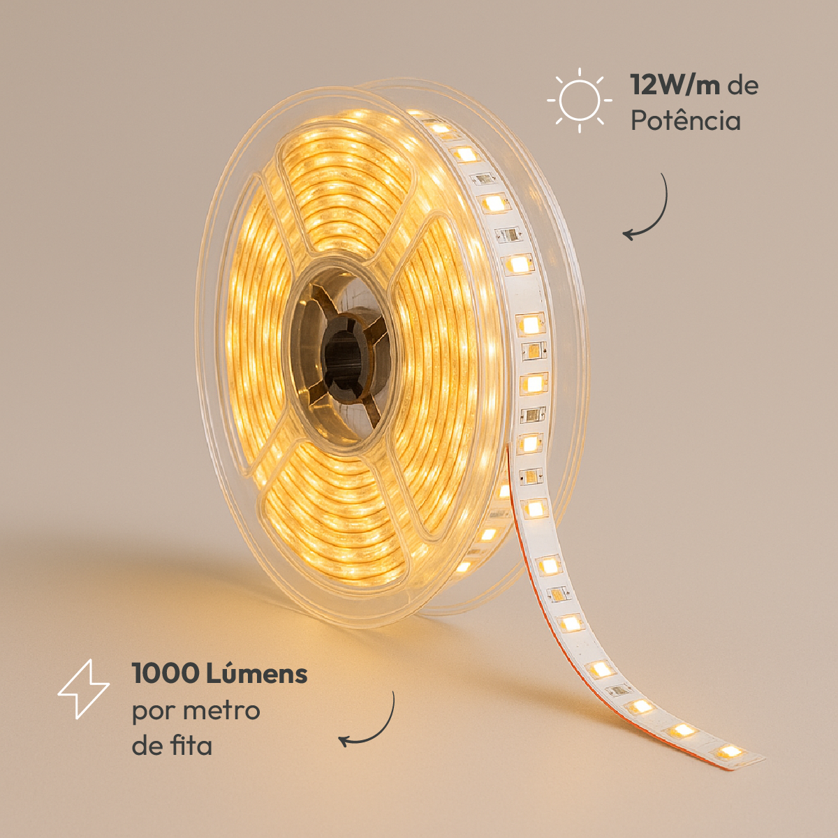 Fita Led Facile Risk 5m 12w 2700k 220v a prova d'água Alut