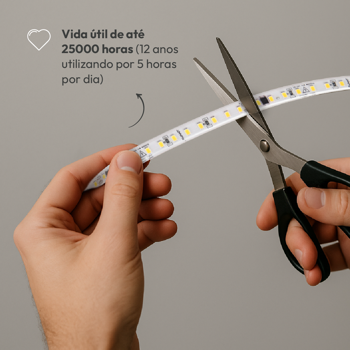 Fita Led Facile Risk 5m 12w 4000k Branco Neutro127v a prova d'água Alut