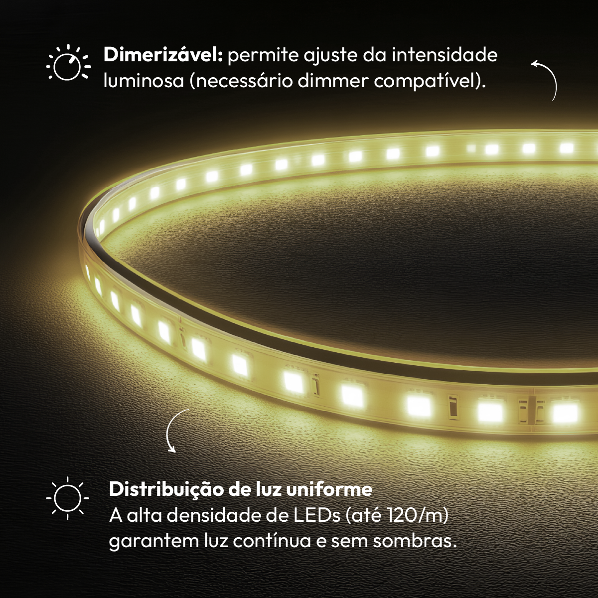 Fita Led Facile Risk 5m 12w 4000k Branco Neutro 220v a prova d'água Alut