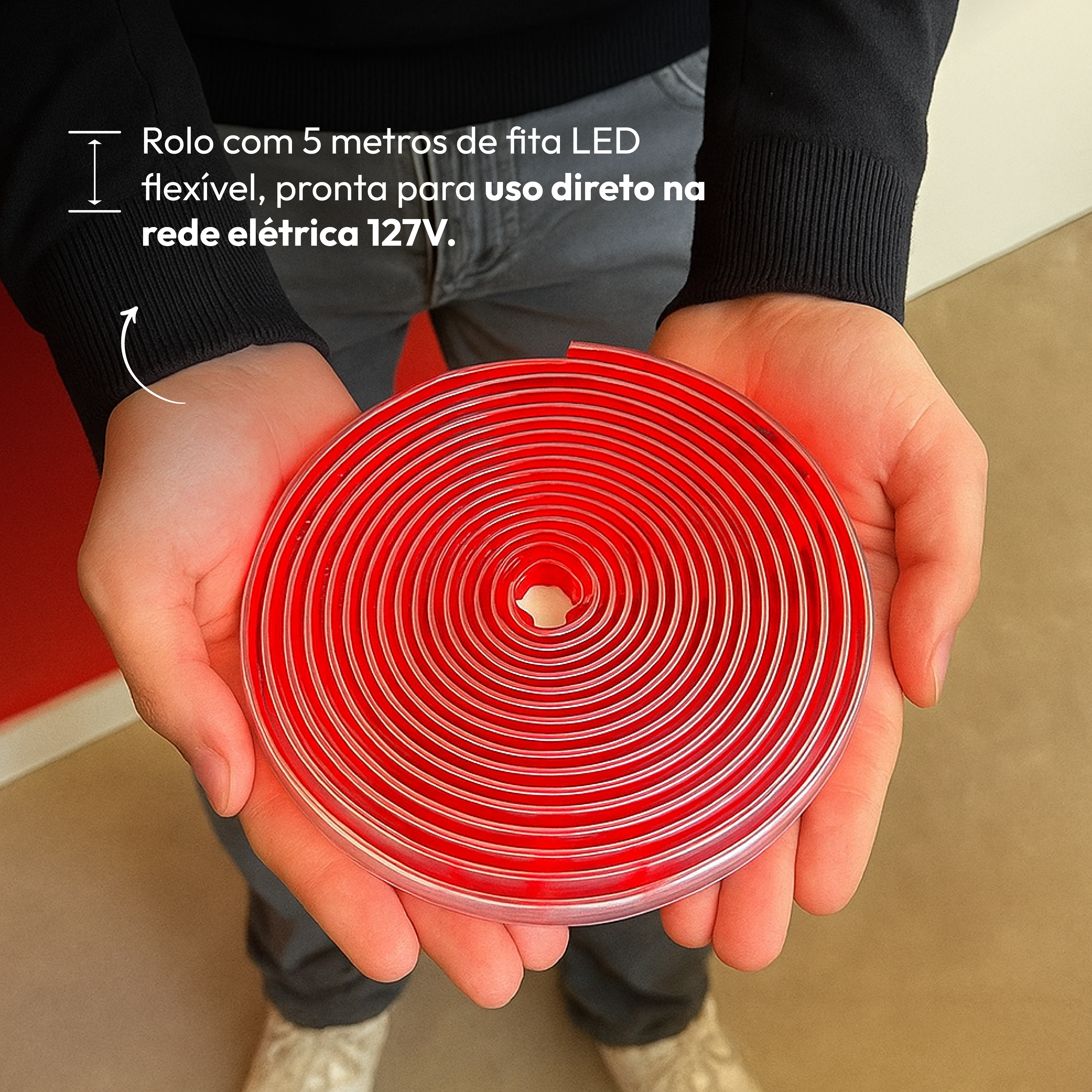 Fita Led Facile Basic 5m 9mm 2700k 127v a prova d'água Alut