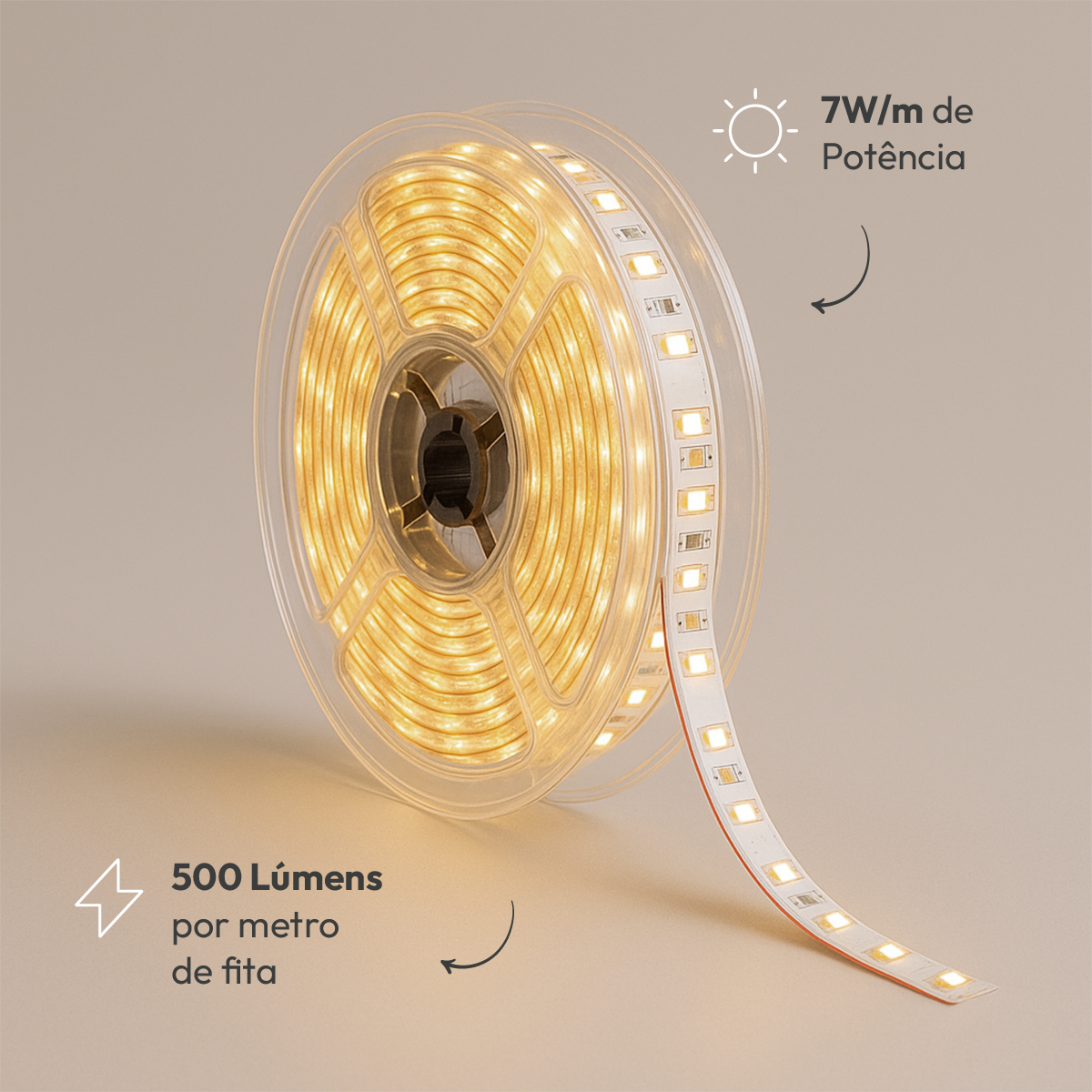 Fita Led Facile Basic 5m 7w 4000k Branco Neutro 500lm IP65 127v Alut