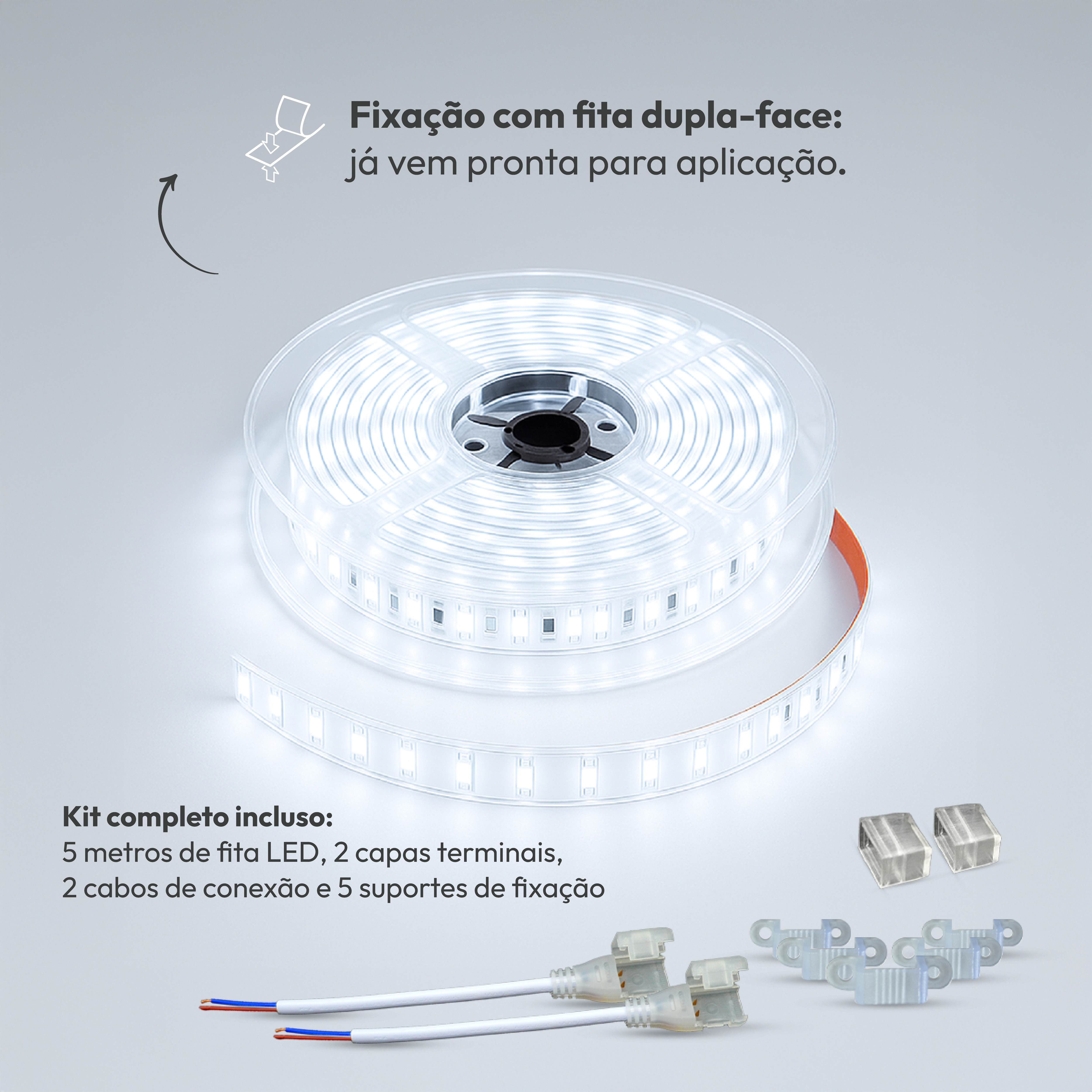 Fita Led Facile Basic 5m 7w 6500k 127v a prova d'água Alut