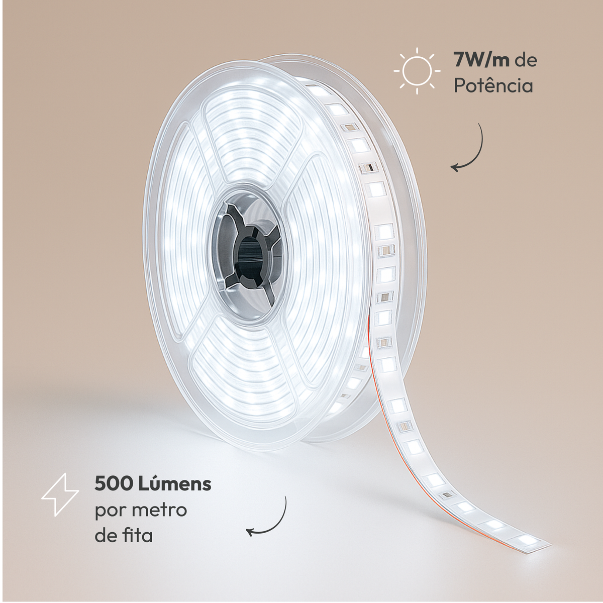 Fita Led Facile Basic 5m 7w 6500k Branco Frio 500lm IP65 220v Alut