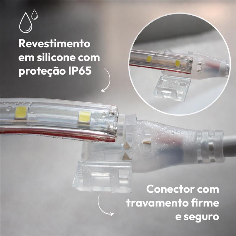 Fita Led Facile Strong 5m 20w 2700k Branco Quente 127v aprova d'água Alut
