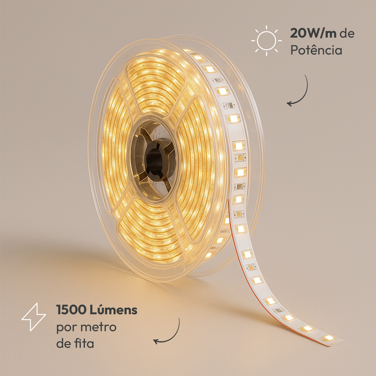 Fita Led Facile Strong 5m 20w 4000k 127v aprova d'água Alut