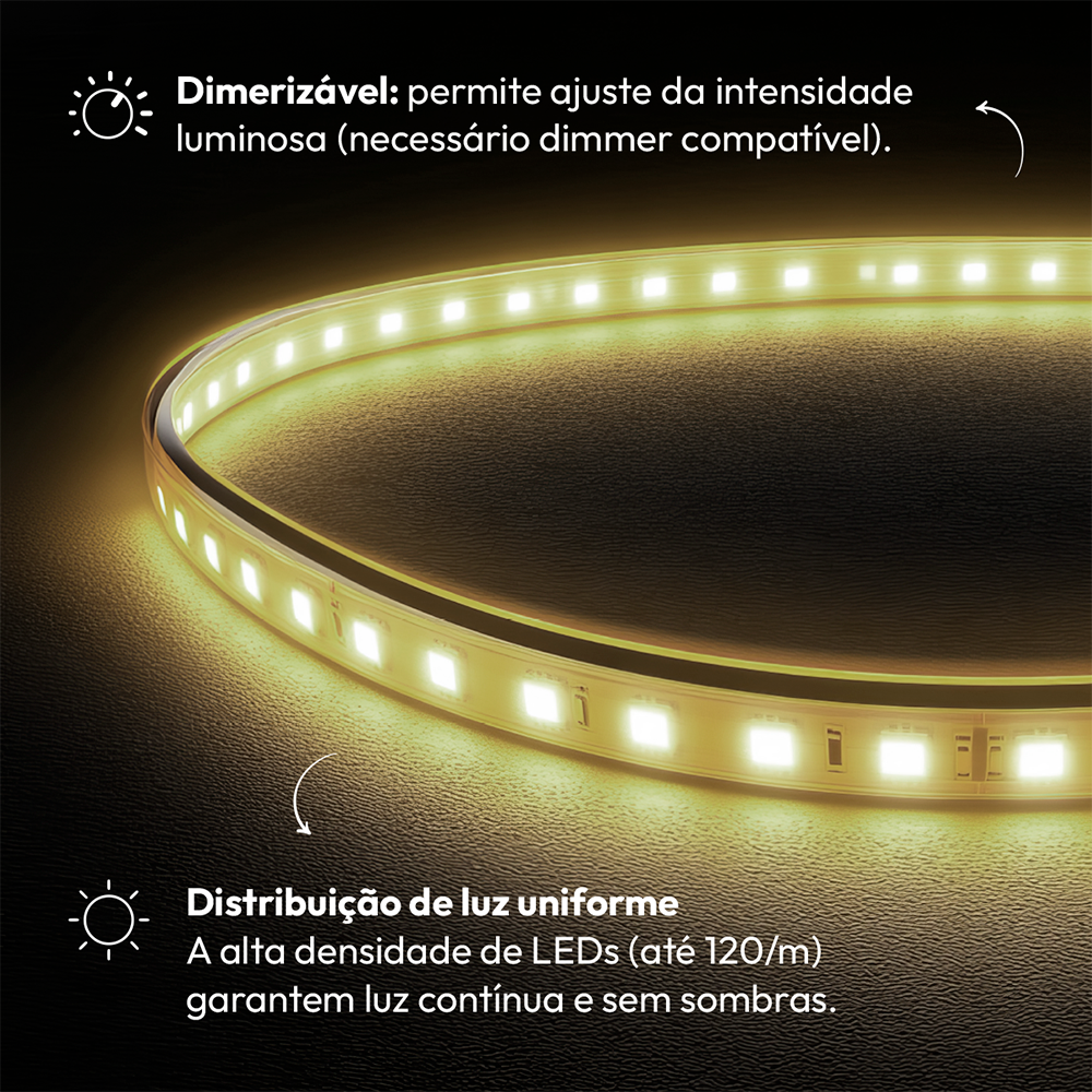 Fita Led Facile Strong 5m 20w 4000k Branco Neutro 127v aprova d'água Alut