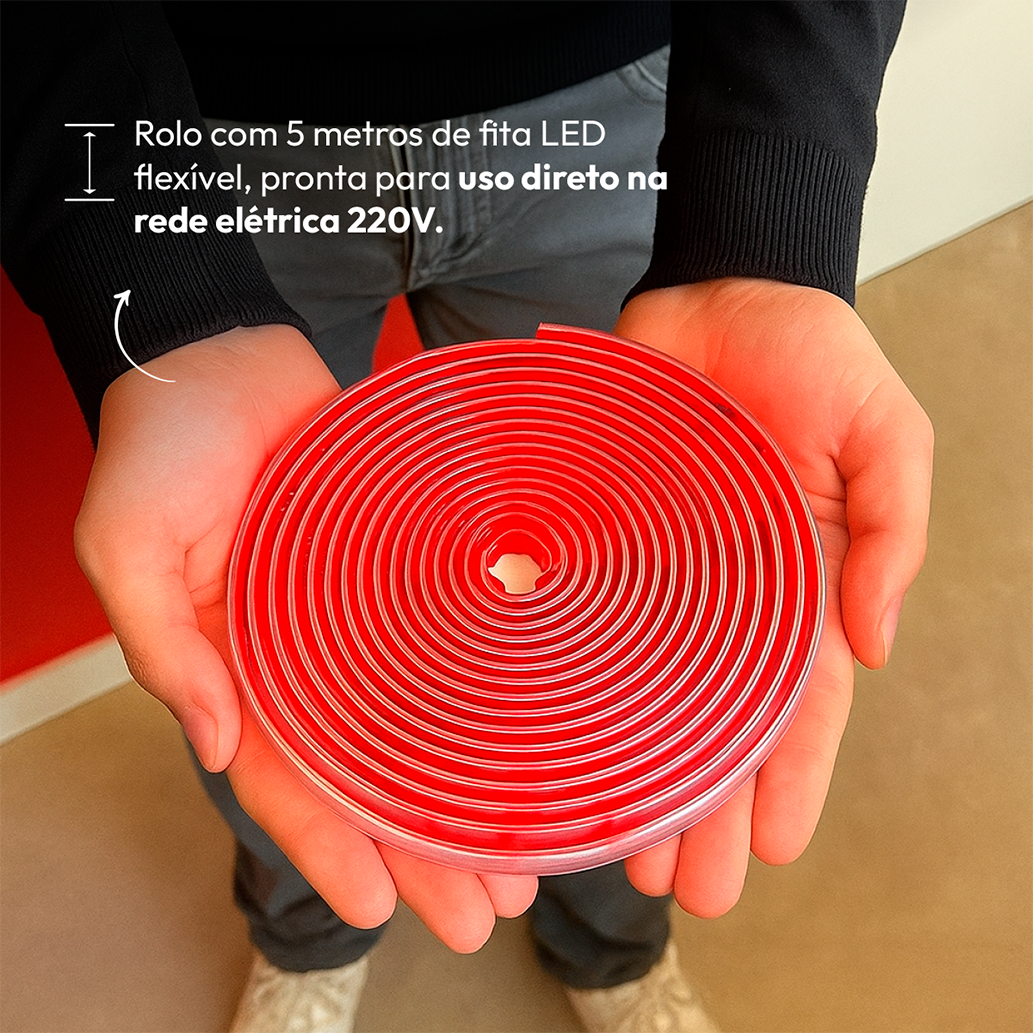 Fita Led Facile Strong 5m 20w 2700k 220v aprova d'água Alut