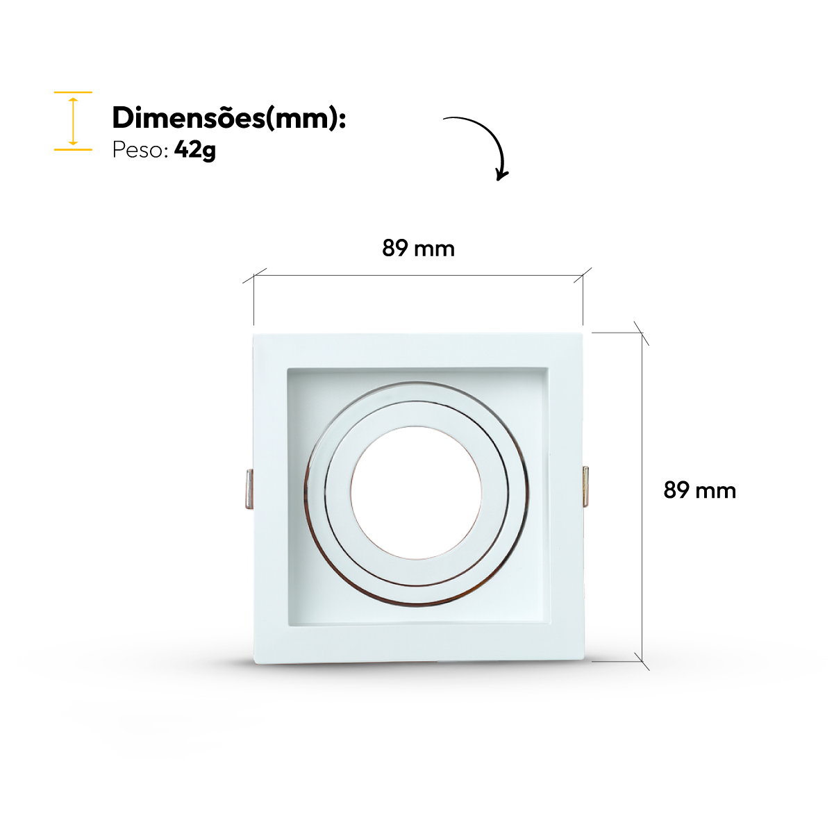 Spot Led Recuado Embutir Gu10 MR16 Quadrado Branco Alut