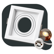 Spot Led Recuado Embutir Gu10 MR16 Quadrado Branco Alut