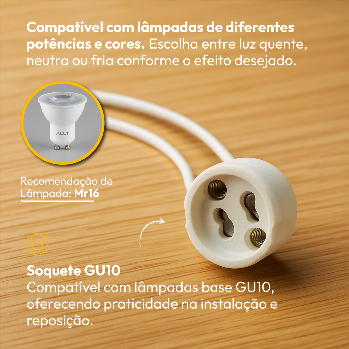Spot Led Recuado Embutir Gu10 MR16 Quadrado Branco Alut