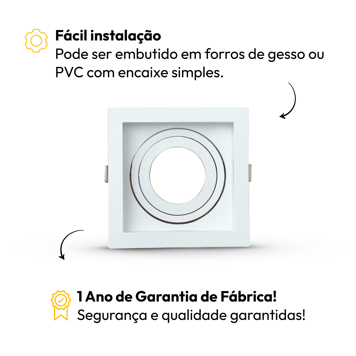 Spot Led Recuado Embutir E27 Par20 Quadrado Branco Alut