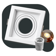 Spot Led Recuado Embutir E27 Par20 Quadrado Branco Alut