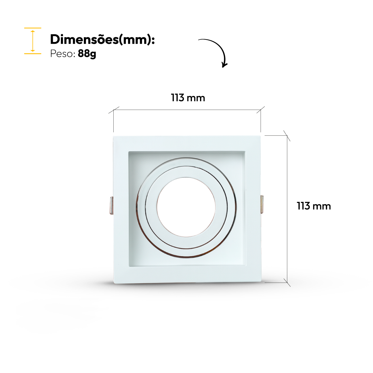 Spot Led Recuado Embutir E27 Par20 Quadrado Branco Alut