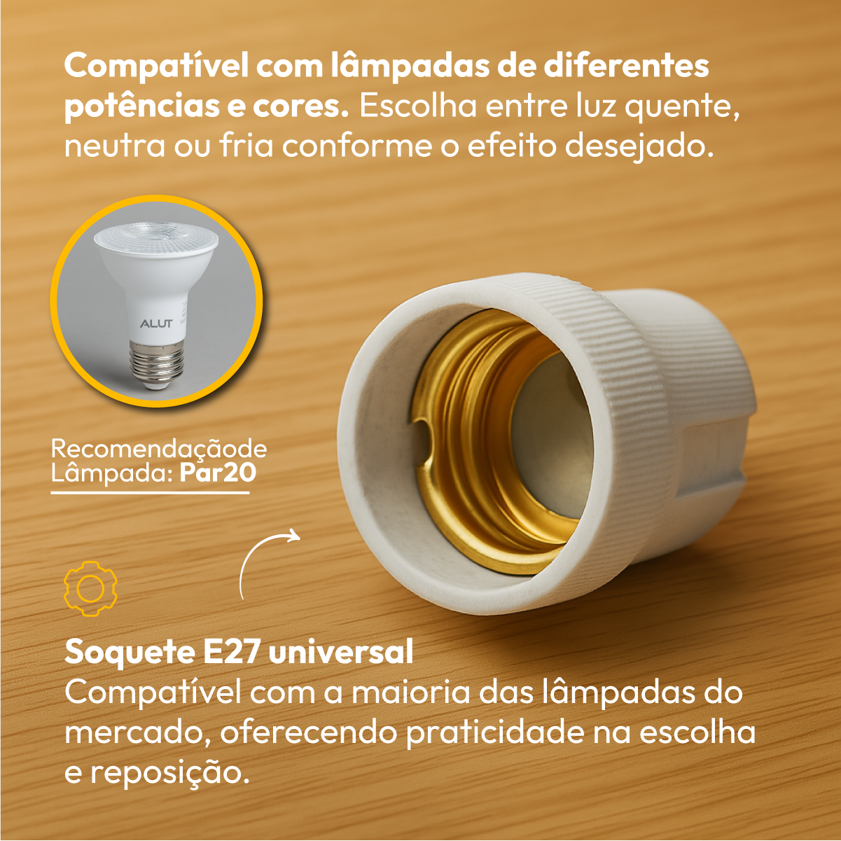 Kit 10 Spot de Embutir Recuado com Lâmpadas Par20 3000K Branco Quente Alut