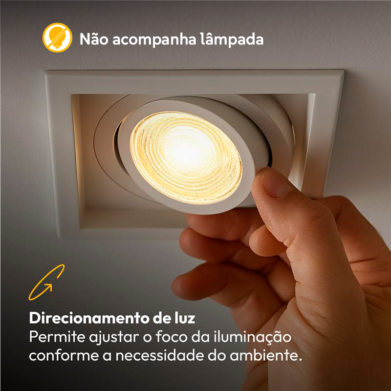Spot Led Recuado Embutir E27 Par20 Quadrado Branco Alut