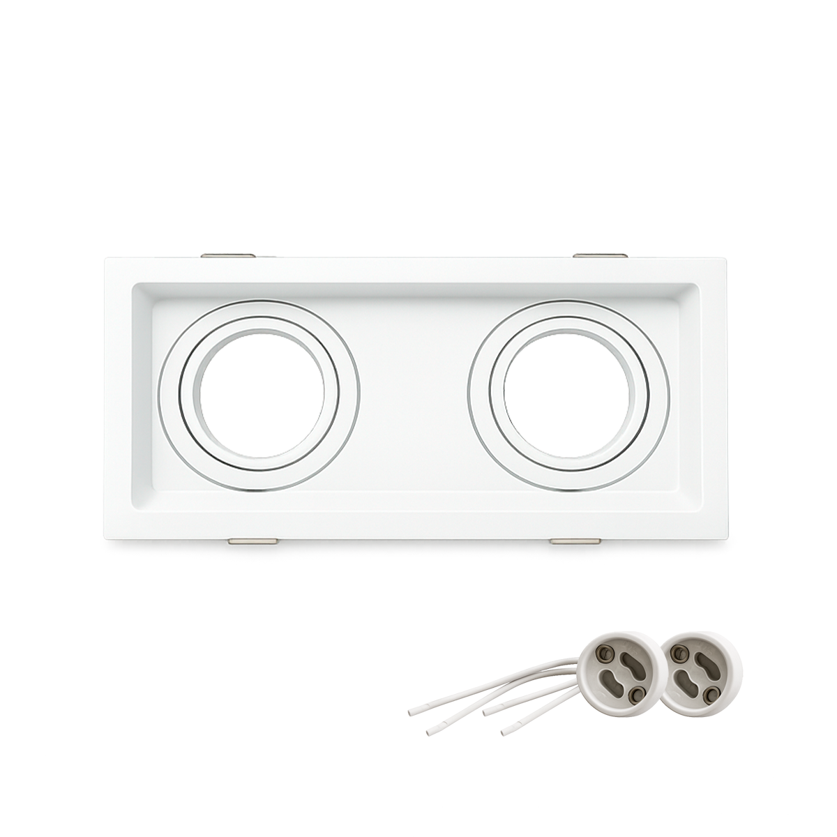 Spot Led Recuado Duo Embutir Gu10 MR16 Quadrado Branco Alut