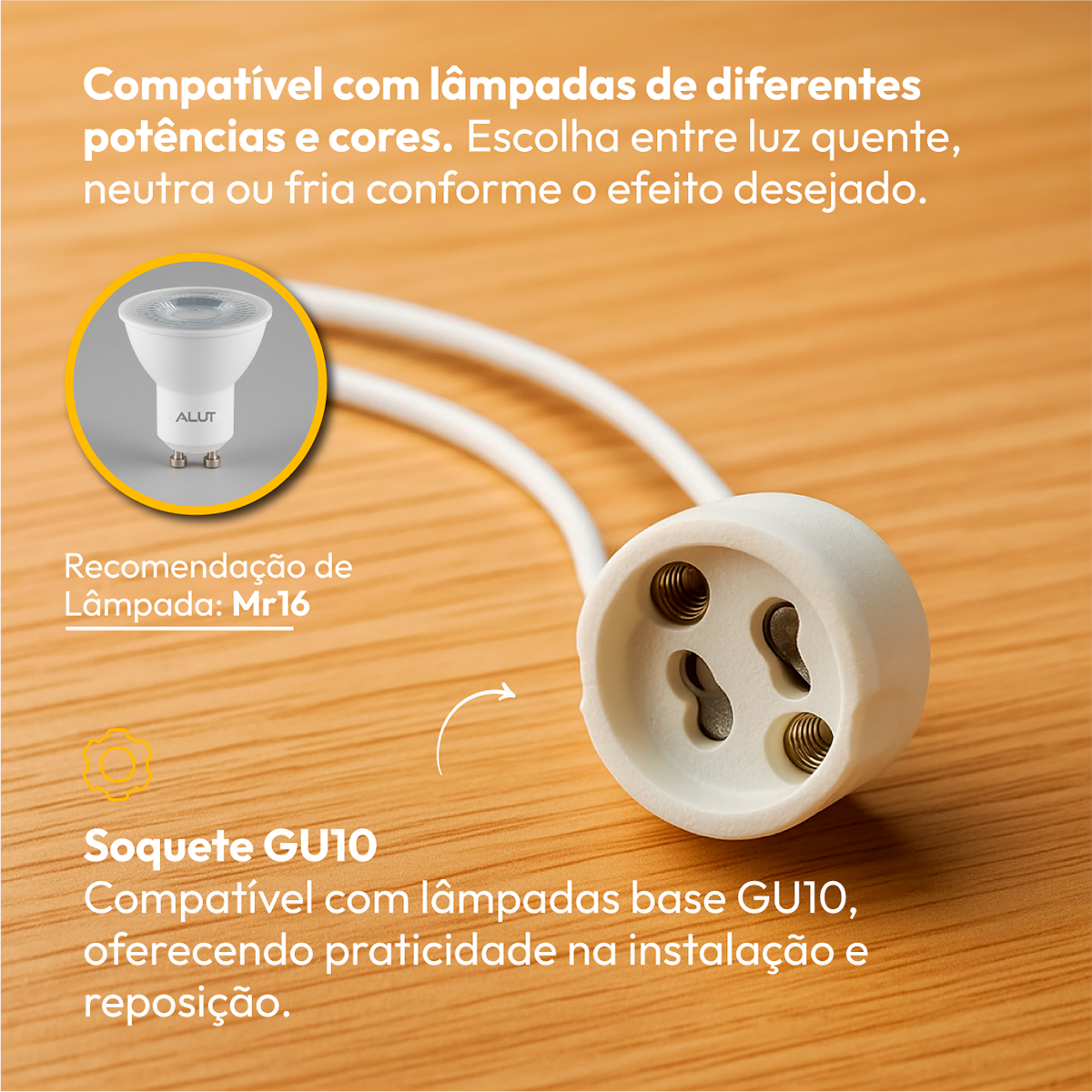 Spot Led Recuado Duo Embutir Gu10 MR16 Quadrado Branco Alut