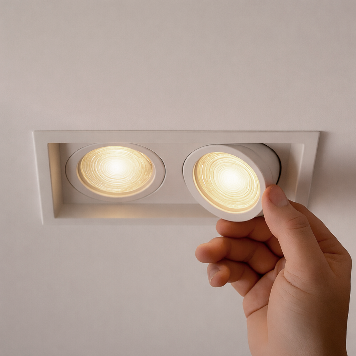 Spot Led Recuado Duo Embutir Gu10/MR16 Quadrado Branco Policarbonato Cod: ALUT000657 Alut By Avant