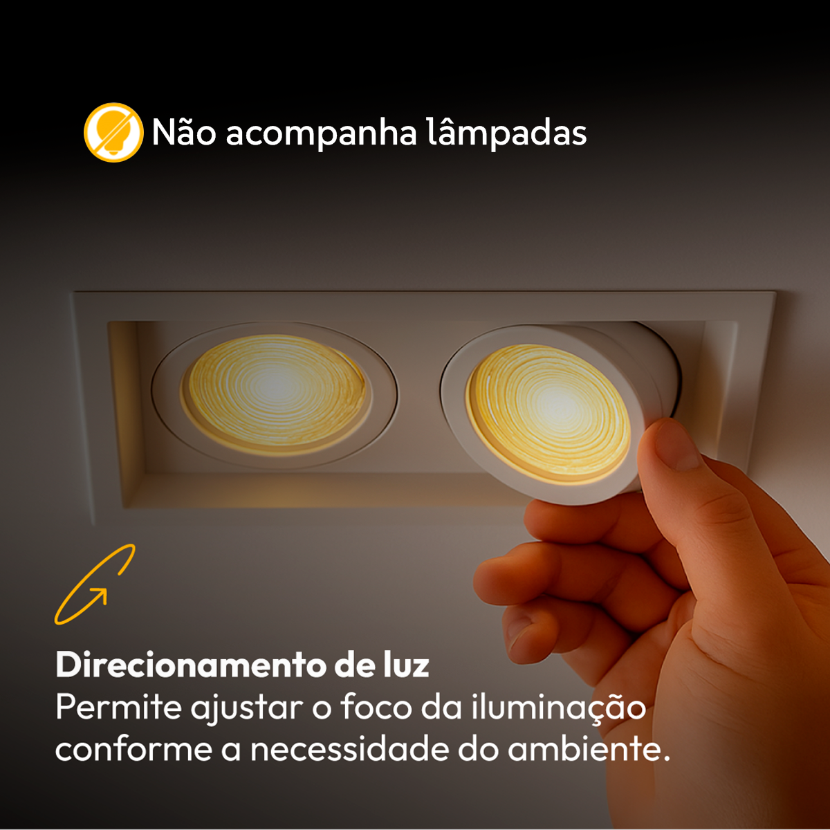 Spot Led Recuado Duo Embutir Gu10 MR16 Quadrado Branco Alut