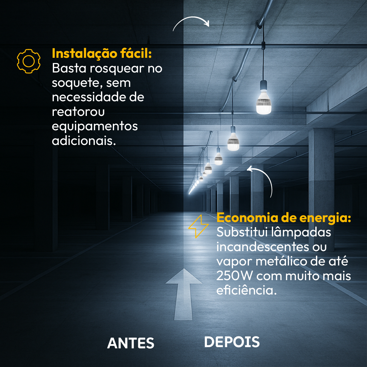 Kit 10 Lâmpadas Led Bulbo Hp 100w 6500k Branco Frio E27 Bivolt IP20 Alut